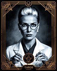 Dr. Helena Price character portrait, TAROT_NOIR style, locked seed