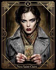 Vera Saint-Claire character portrait, TAROT_NOIR style, locked seed